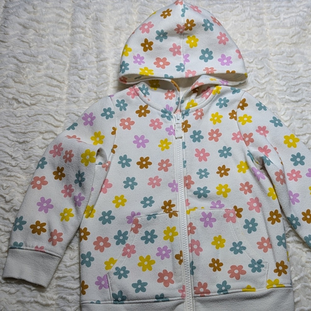 Cat & Jack Toddler Girl Floral‎ Zip Hoodie Jacket 3T